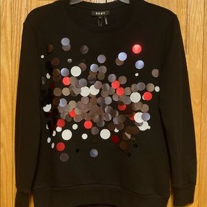 NOS DKNY women’s XS black sequin sweatshirt